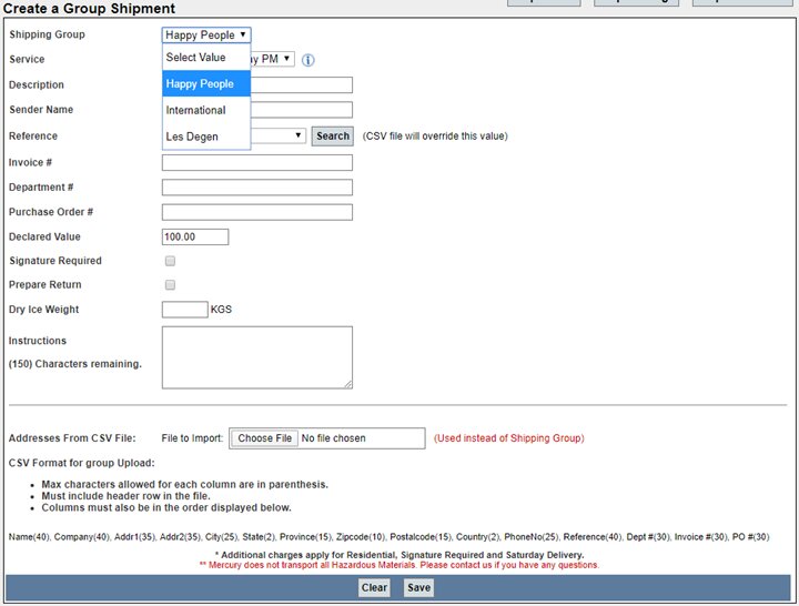 Create a group shipment - MyShipNow