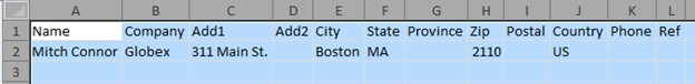 CSV File Format - MyShipNow